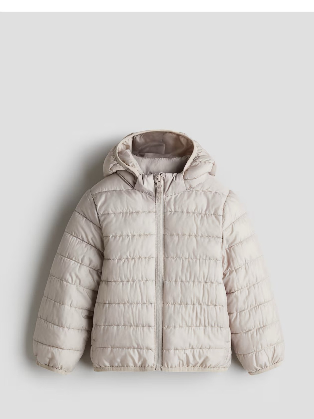Water repellent puffer jacket in taupe colour toddler size 2T